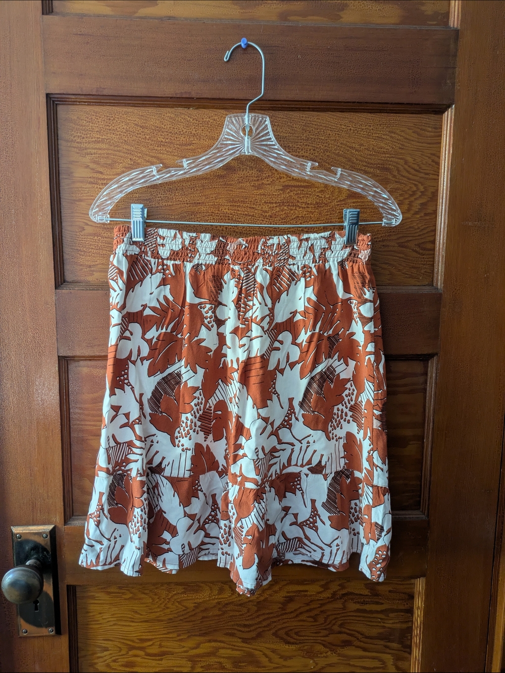 Roxy Orange and White Tropical Circle Skirt